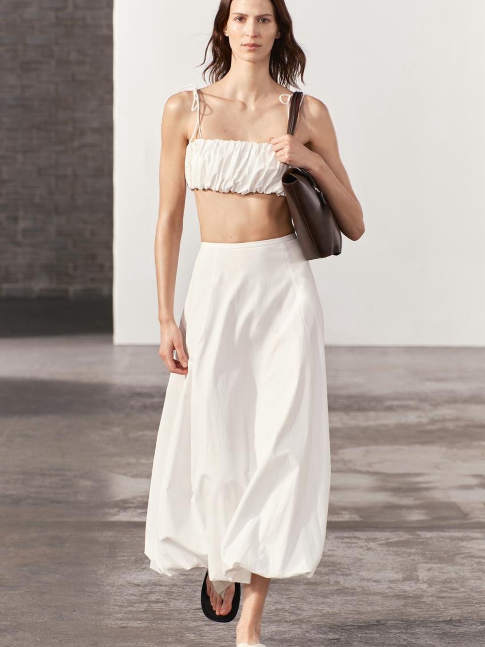 ZARA 2 pc cropped top and midi skirt set